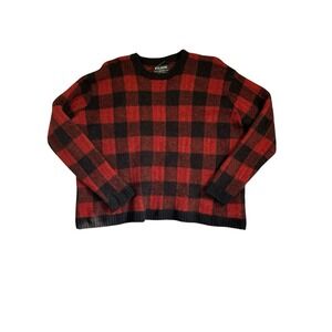 Filson Red Buffalo Check Wool Sweater Pullover Made Scotland Plaid XL